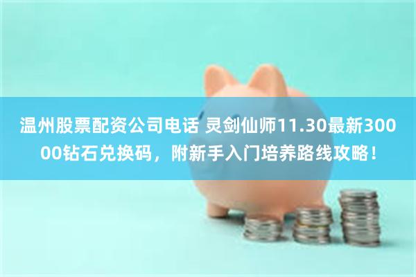 温州股票配资公司电话 灵剑仙师11.30最新30000钻石兑换码，附新手入门培养路线攻略！